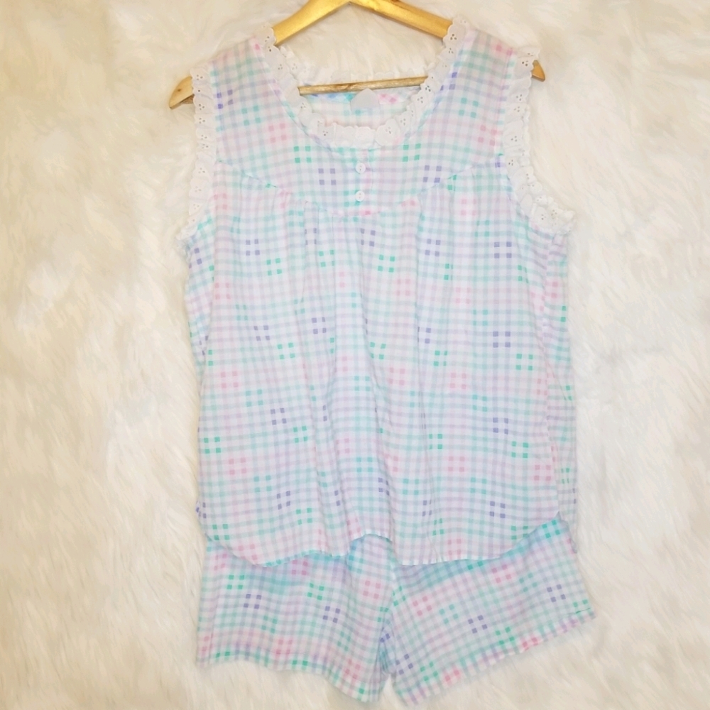 Vintage Ginham checkered Pastel Set 2 piece